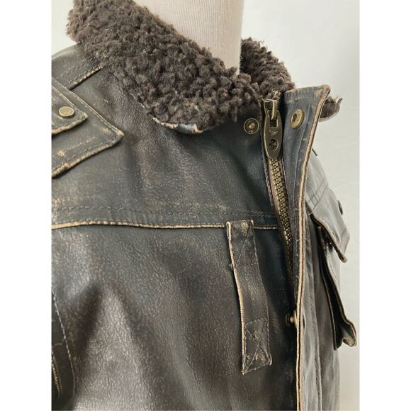 Hawke & Co. Toddler Boys 5 Faux Leather Aviator Jacket - Picture 4 of 11